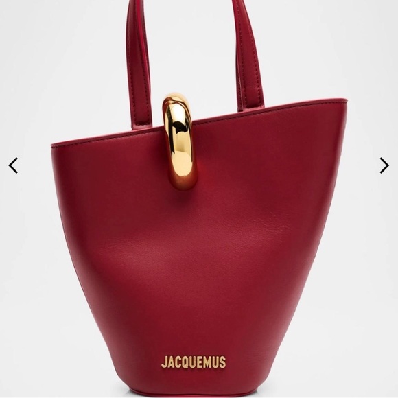 Jacquemus Handbags - Jacquemus Cherry Red Tote with Gold Accent